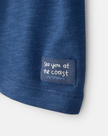 Baby Boy French Terry Pocket T-Shirt - Blue, 