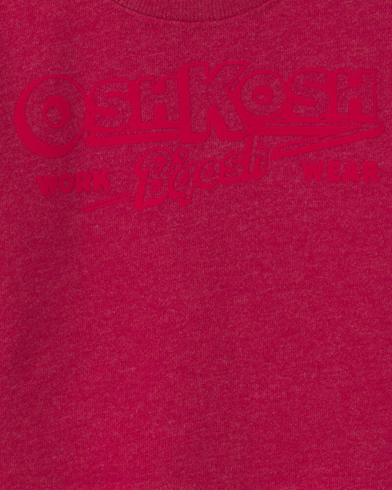 Baby Boy OshKosh Logo French Terry Pullover Sweatshirt - Red, image 3 of 4 slides