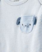 Baby 4-Piece Puppy Print Outfit Set - Blue, image 2 of 4 slides