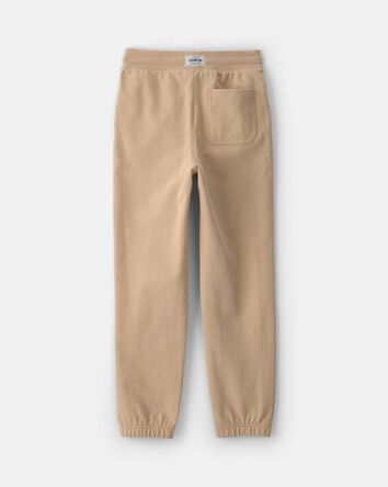 Kids Drawstring Knit Joggers - Beige, 