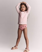 Toddler Full-Zip Long-Sleeve Rashguard - Light Pink, image 3 of 7 slides