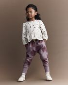 Toddler Girl Peplum Long-Sleeve Top with Shapes - Ivory, image 4 of 6 slides