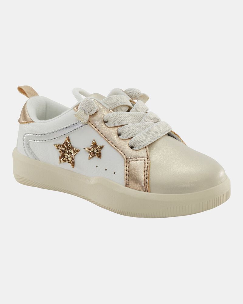 Toddler Metallic Star Sneakers - Gold, image 1 of 7 slides