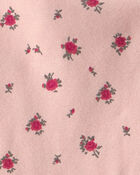 Baby Girl Organic Cotton Tiered Dress in Blush Floral Print, image 4 of 6 slides