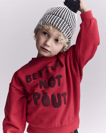 Toddler  'Better Not Pout'  Dolman-Sleeve Sweatshirt - Red, 