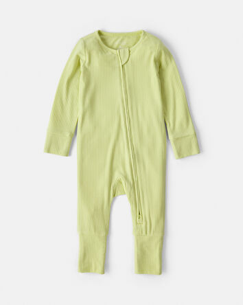 Baby PurelySoft&trade; 2-Way Zip Sleep & Play Pajamas - Green, 