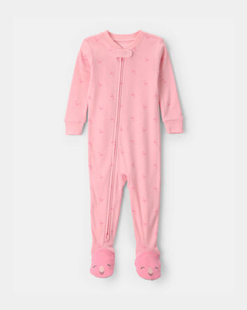Baby Girl Flamingo 100% Cotton Snug Fit 1-Piece Pajama - Pink, 