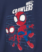 Toddler Boy 2-Piece &copy;Marvel Spider-Man Short-Sleeve Pajama Set - Blue/Grey, image 4 of 6 slides