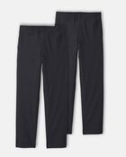 Boys 2-Pack Uniform Active Pants - Black, image 1 of 4 slides