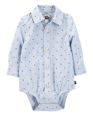 Baby Boy Polka Dot Button-Front Bodysuit, 