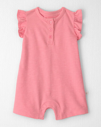 Baby Girl Flutter-Sleeve Romper Made with Organic Cotton, 