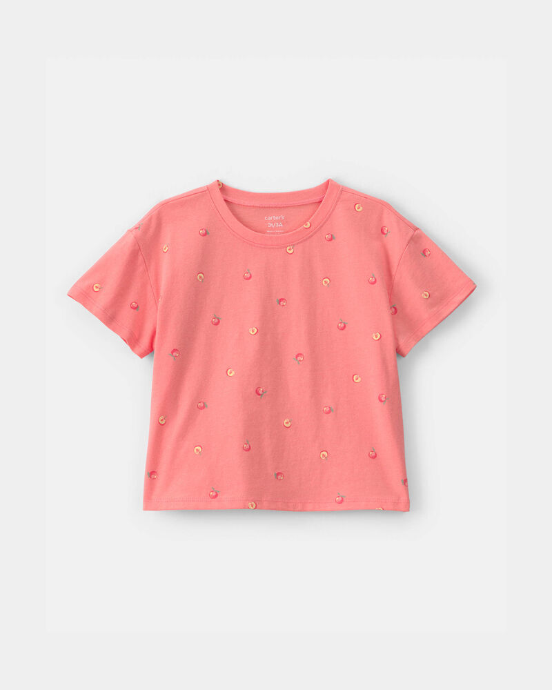 Toddler Girl Peaches Relaxed Top - Orange, image 1 of 3 slides
