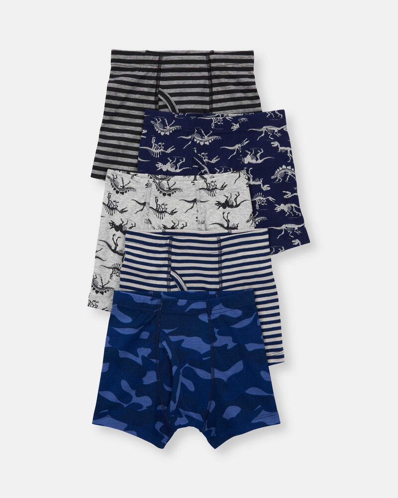 Boys 5-Pack Dinosaur Print Boxer Brief Underwear, image 1 of 2 slides