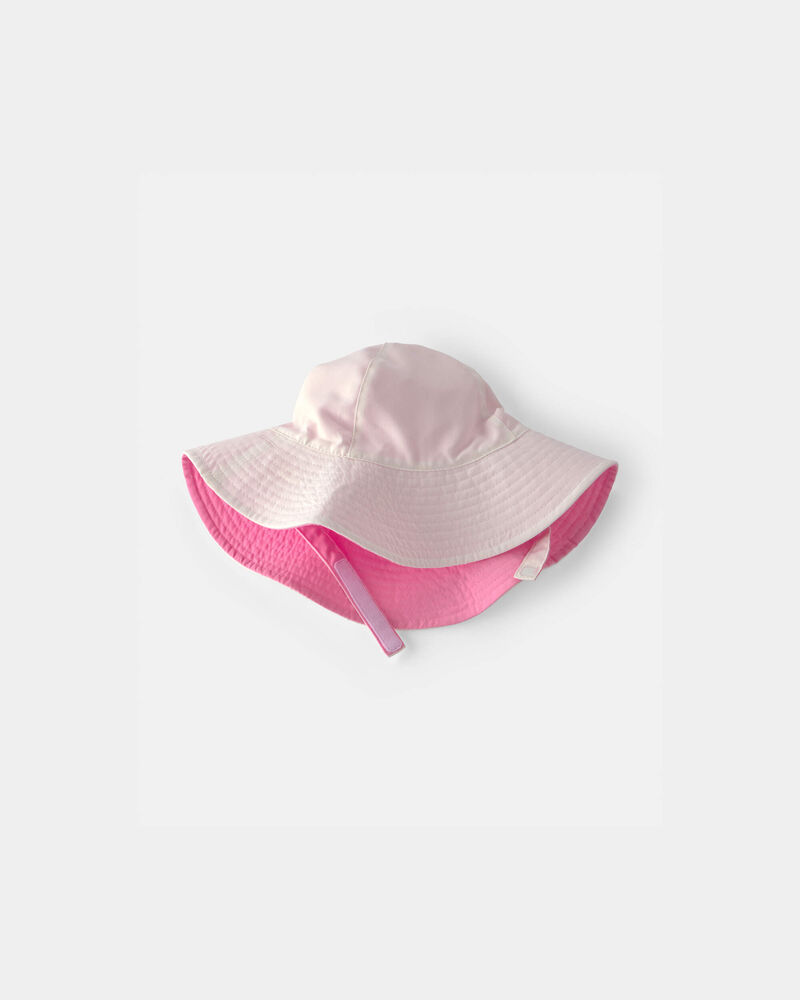 Baby Girl Reversible Swim Hat - Pink/White, image 1 of 4 slides