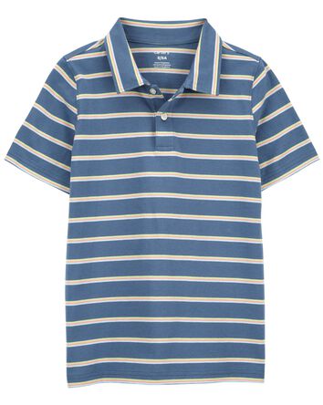 Boys Striped Jersey Polo Shirt, 