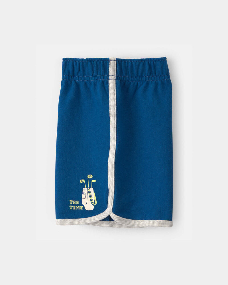 Baby Boy 2-Piece 'All Day Fun' Golf Top & Short Set - Grey/Blue, image 2 of 5 slides