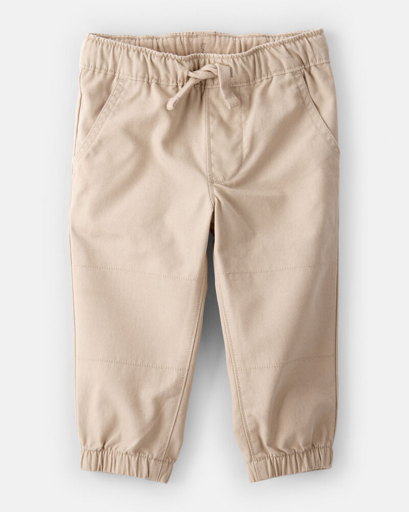 Baby Boy  Cotton Everyday Pull-On Jogger - Khaki, image 1 of 4 slides
