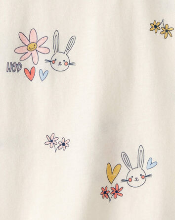 Toddler Girl Easter Bunny Floral Relaxed Top - Cream, 