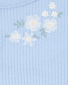 Baby Girl Floral Embroidered Cardigan Dress Set - Blue/White, image 4 of 6 slides