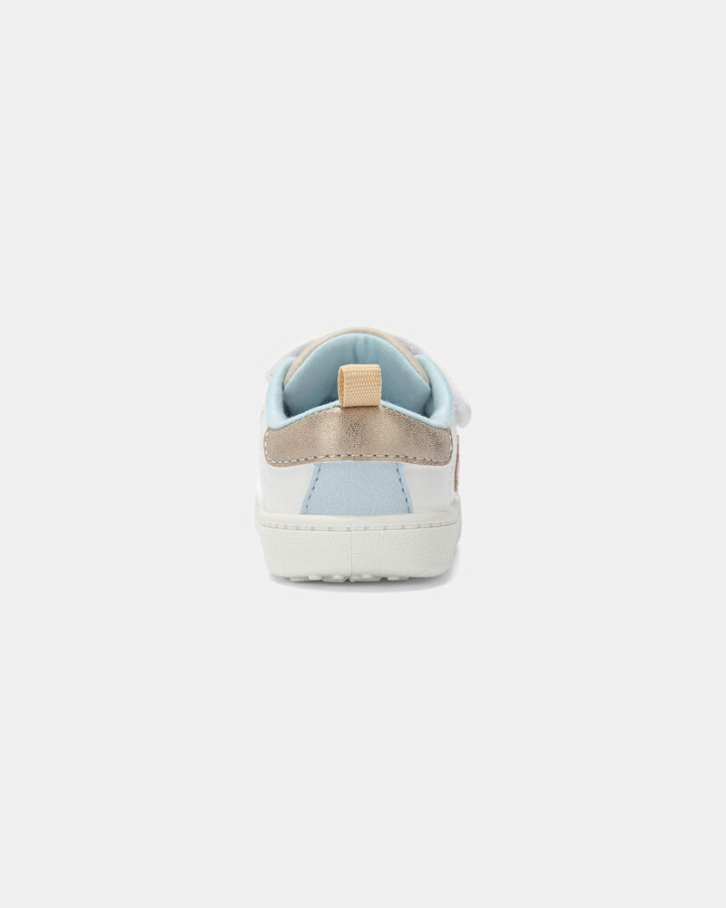 Baby Girl Every Step&reg; First Walker Heart Casual Shoes - White/Tan, image 3 of 6 slides