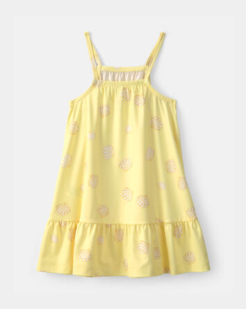 Toddler Girl Shell Swim Dress Coverup - Yellow, 