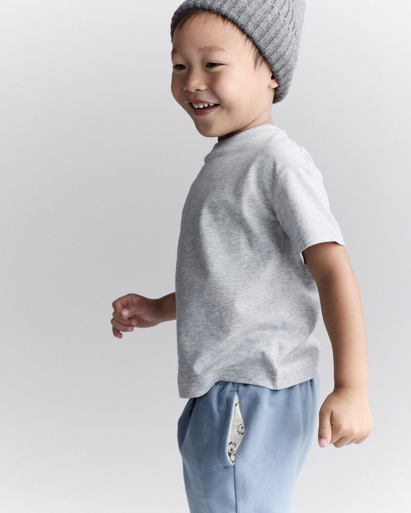 Toddler Short-Sleeve Relaxed Tee - Heather Grey , image 1 of 6 slides
