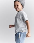 Toddler Short-Sleeve Relaxed Tee - Heather Grey , image 1 of 6 slides