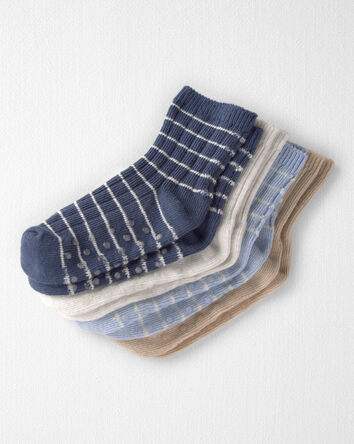 Toddler 4-Pack Ankle Socks in Stripes Made with Organic Cotton, 