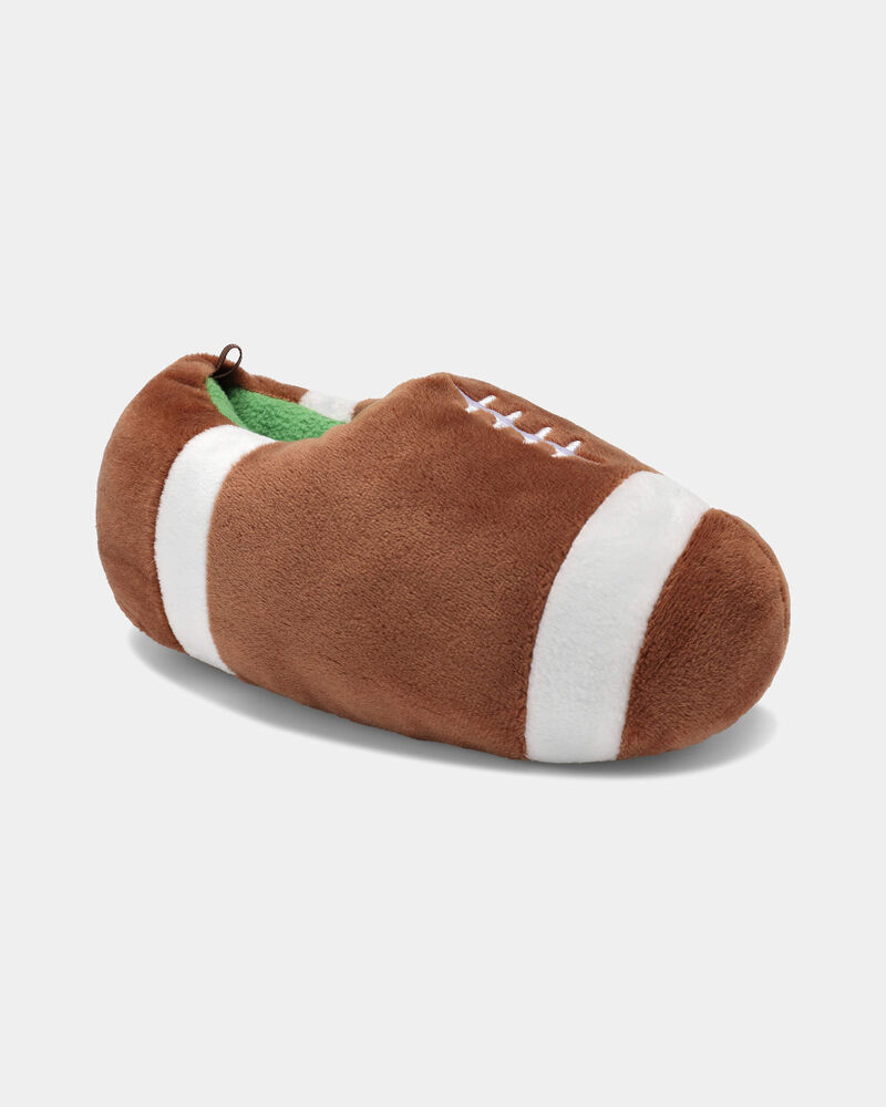 Boys Football Slippers - Brown, image 1 of 6 slides