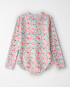 Girls Recycled Rashguard Swimsuit in Meadow Mix, image 2 of 5 slides
