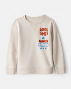 Boys DayDream Fleece Pullover Sweatshirt - Cream, image 1 of 3 slides