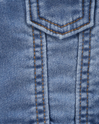 Baby Girl Knit-Like Denim Jacket - Dark Wash, image 2 of 3 slides