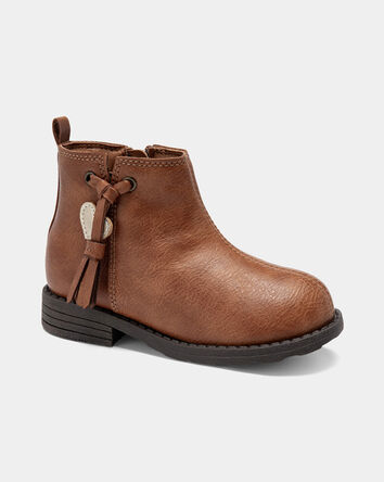 Toddler Girl Tassel Zip-Up Boots - Brown, 