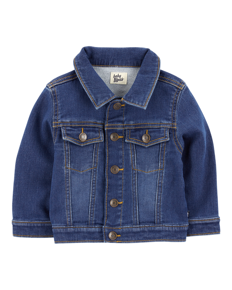 Baby Boy Knit-Like Denim Jacket - Dark Wash, image 1 of 4 slides