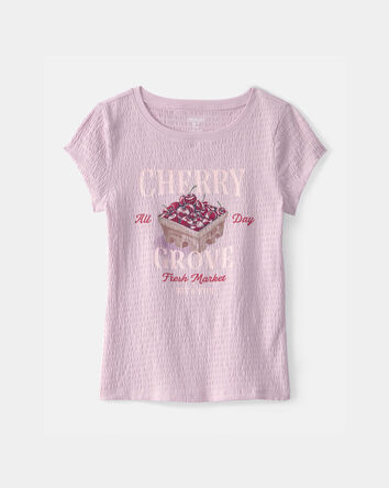 Girls Cherry Ruched Top - Purple, 