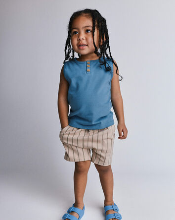 Toddler Henley Tank - Blue, 