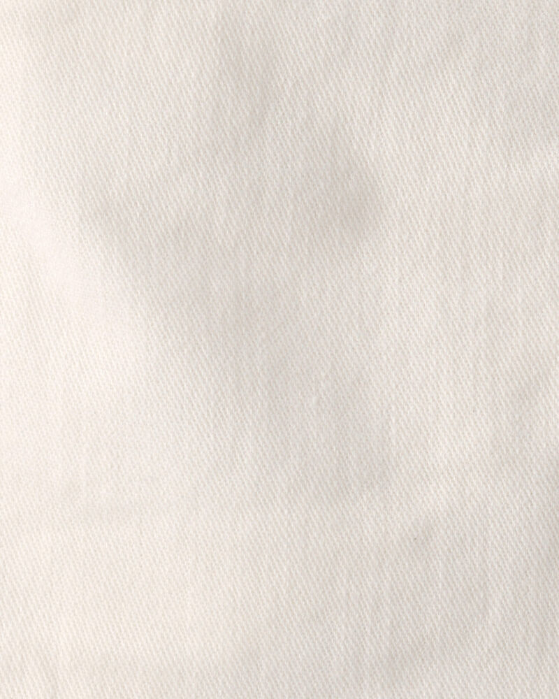 Toddler Girl Eyelet Trim Twill Shorts - Cream, image 3 of 4 slides