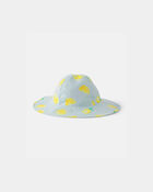 Toddler Girl Reversible Lemon Swim Hat - Blue, image 2 of 4 slides