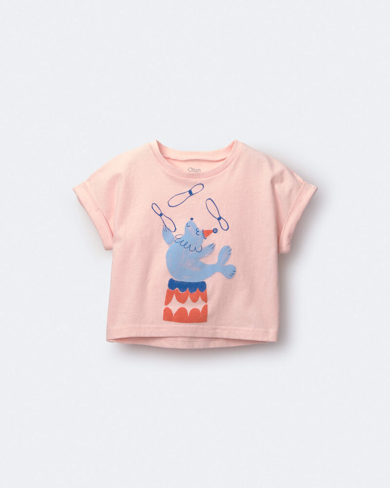 Toddler Girl Breezy High-Low Top in Circus Print - Pink, image 2 of 6 slides