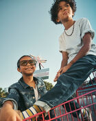 Boys Denim Straight Jeans - Dark Wash, image 2 of 5 slides