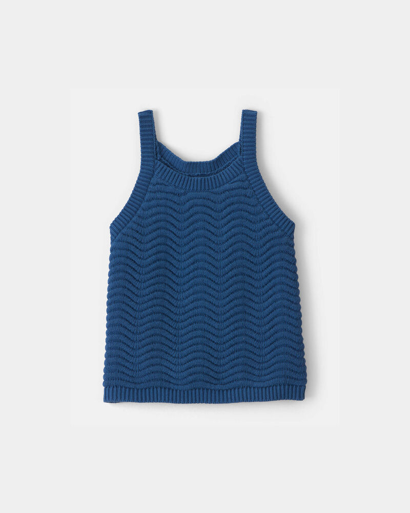 Toddler Girl Sweater Knit Tank Top - Navy, image 1 of 3 slides