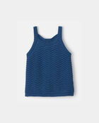 Toddler Girl Sweater Knit Tank Top - Navy, image 1 of 3 slides