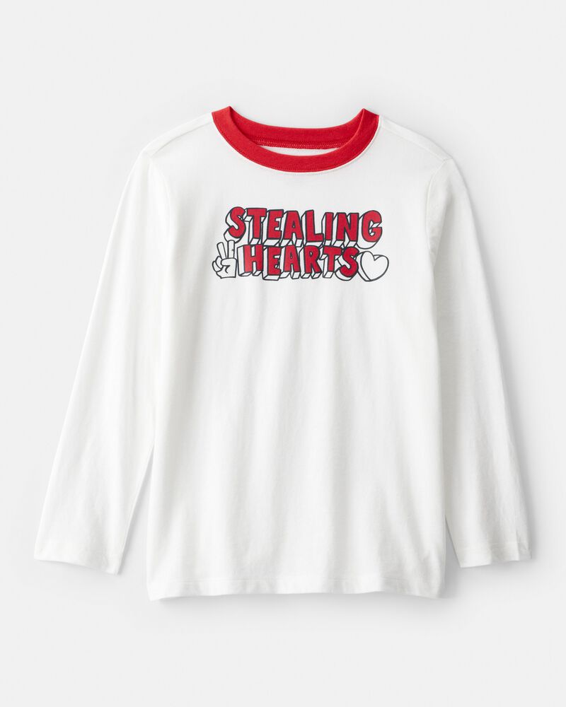 Boys Stealing Hearts Long-Sleeve Graphic Tee - Ivory, image 1 of 3 slides