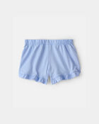 Baby Girl 2-Pack Flutter-Hem Fashion Shorts - Orange/Blue, image 2 of 5 slides