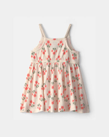 Baby Girl Floral Ruffle Dress - Cream, 