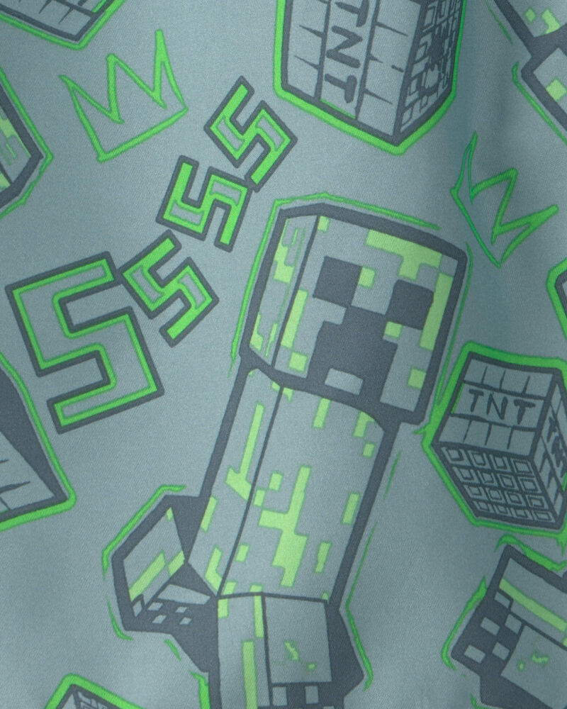 Boys 2-Piece Minecraft&reg; Rashguard & Swim Trunk Set - Green, image 7 of 7 slides