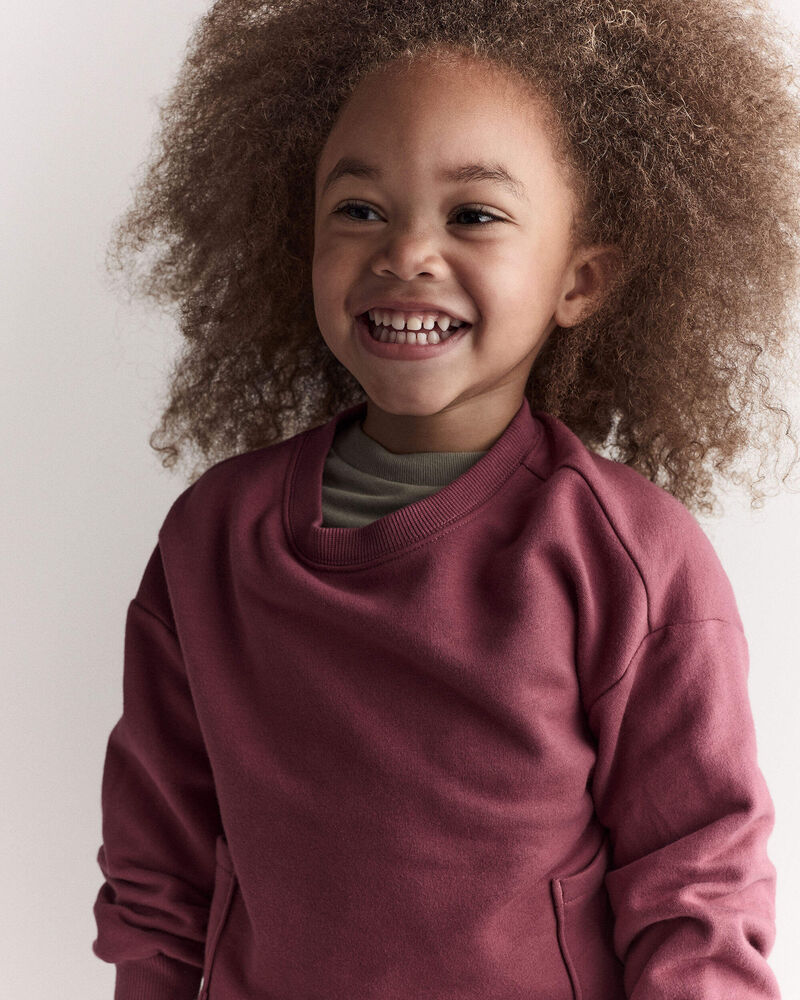 Toddler Otter Sweatshirt&trade; with Pockets - Burgundy, image 5 of 6 slides