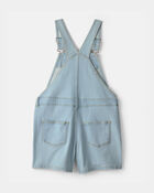 Girls Star Embellished Denim Shortall - Light Wash, image 2 of 5 slides