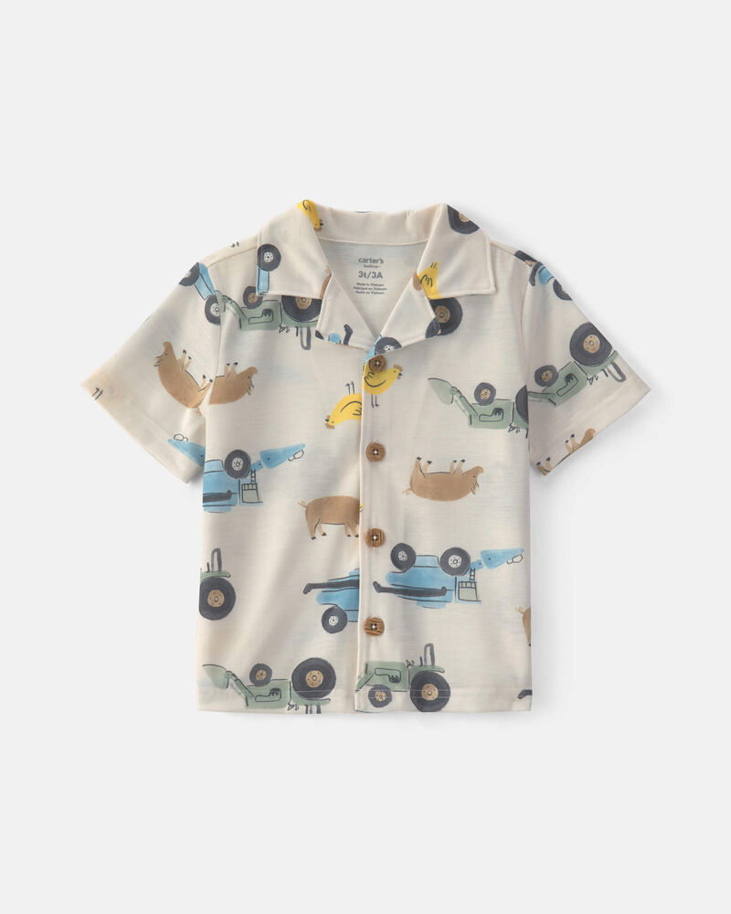 Toddler Boy 2-Piece Farm Short-Sleeve Pajama Set, image 3 of 5 slides
