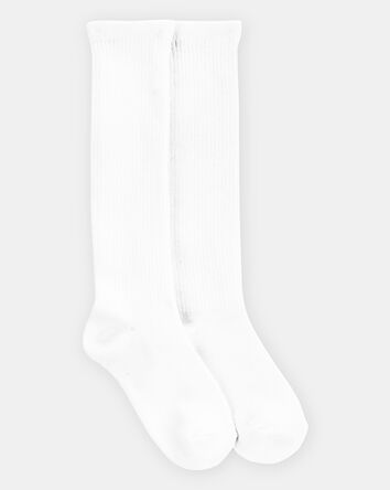 Kid 2-Pack Knee-High Socks - White, 